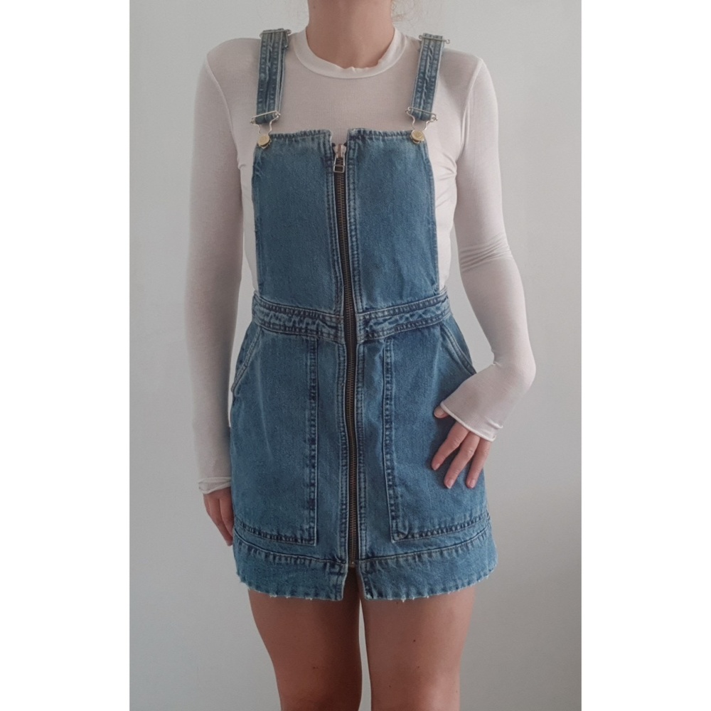 Denim dungaree dress